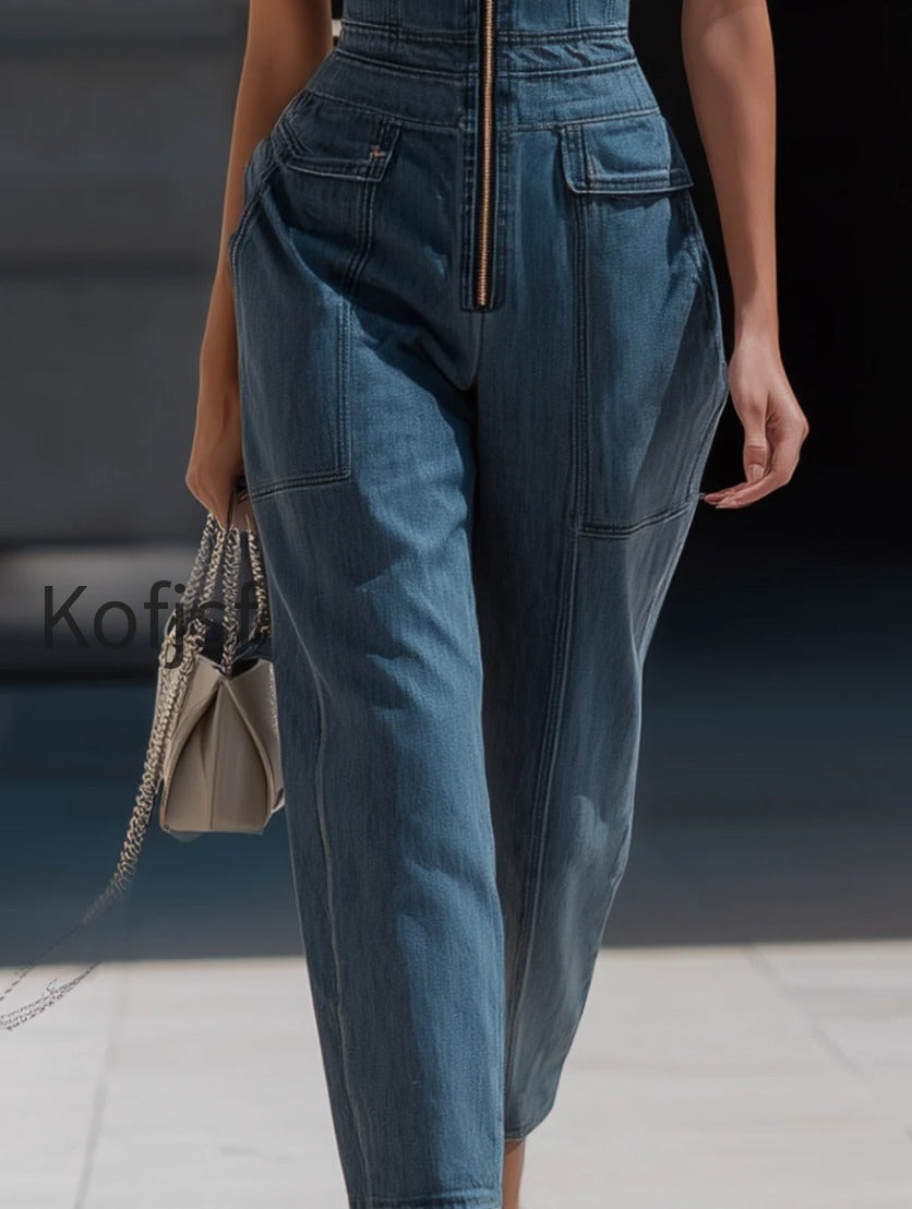 denim-halter-neck-zip-front-cropped-leg-jumpsuit
