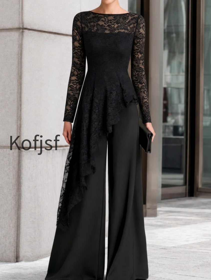 lace-overlay-asymmetric-wide-leg-jumpsuit