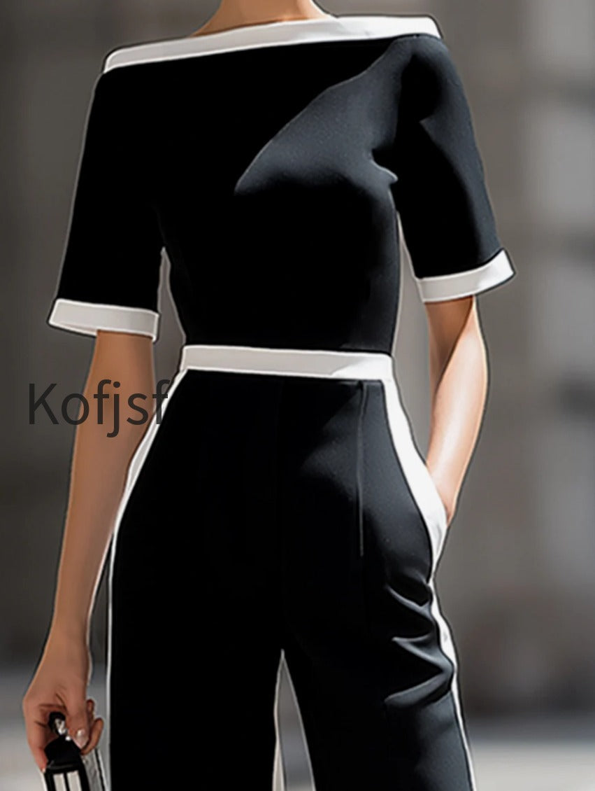 off-shoulder-contrast-trim-tailored-wide-leg-jumpsuit