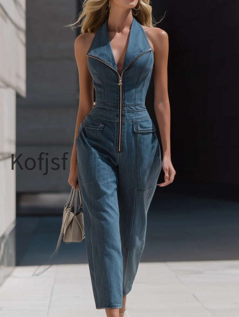 denim-halter-neck-zip-front-cropped-leg-jumpsuit