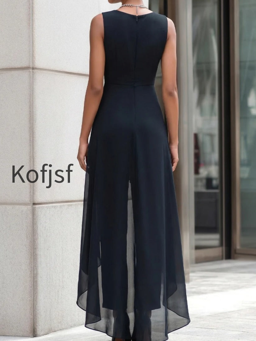 sleeveless-layered-chiffon-overlay-jumpsuit