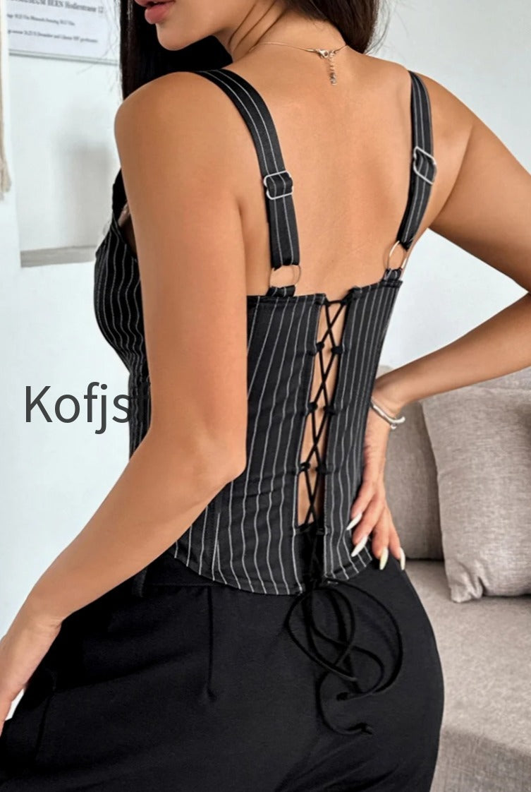 striped-color-block-ruffle-trim-boned-cami-top