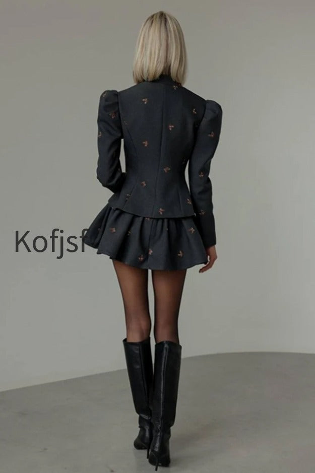 embroidered-waist-cinched-blazer-mini-skirt-two-piece-set