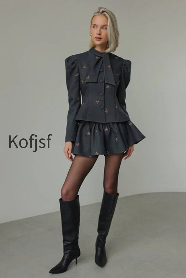embroidered-waist-cinched-blazer-mini-skirt-two-piece-set