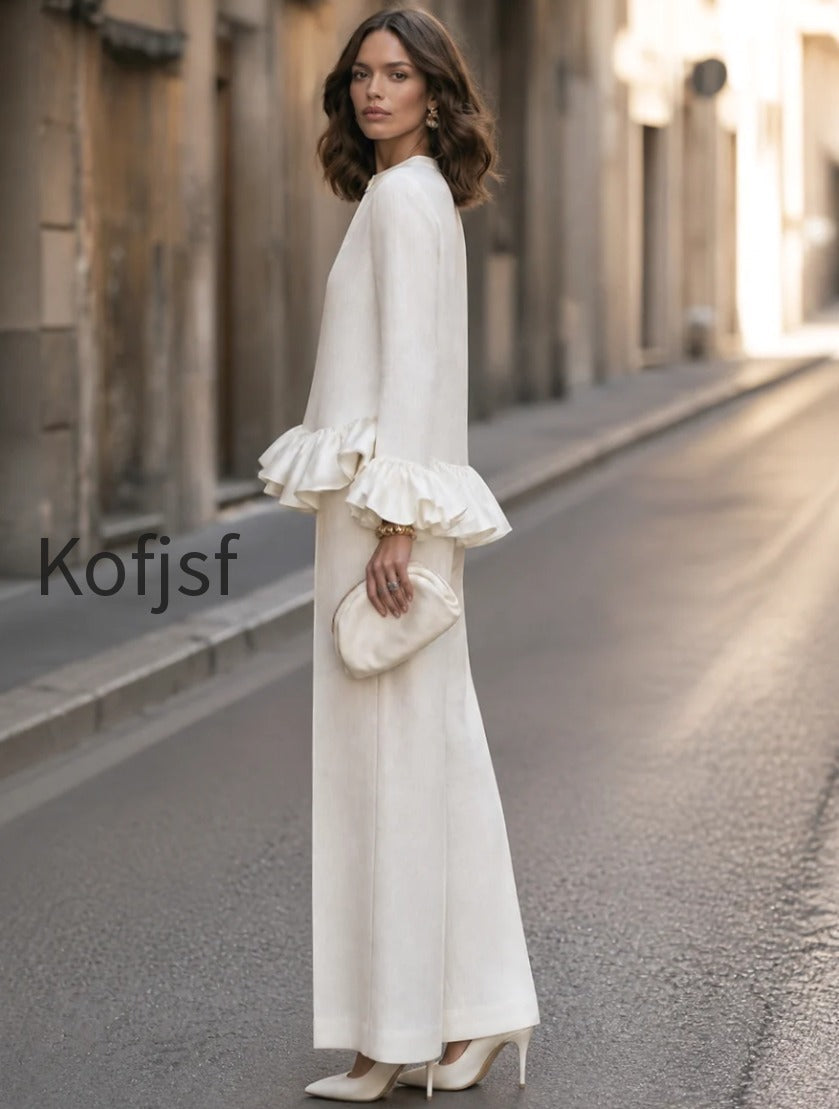 ruffle-hem-long-sleeve-top-and-wide-leg-pants-set