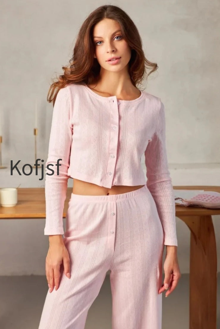 soft-casual-cutout-jacquard-two-piece-set