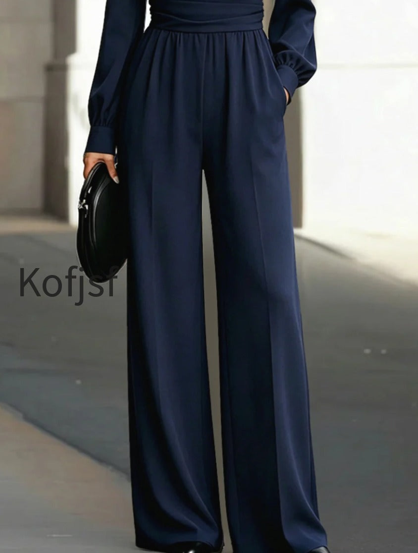 draped-v-neck-long-sleeve-wide-leg-jumpsuit