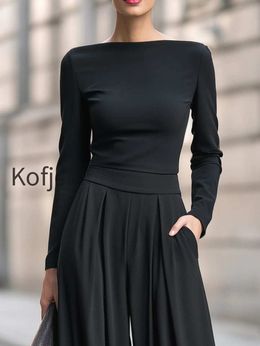 elegant-boat-neck-wide-leg-pleated-tailored-jumpsuit