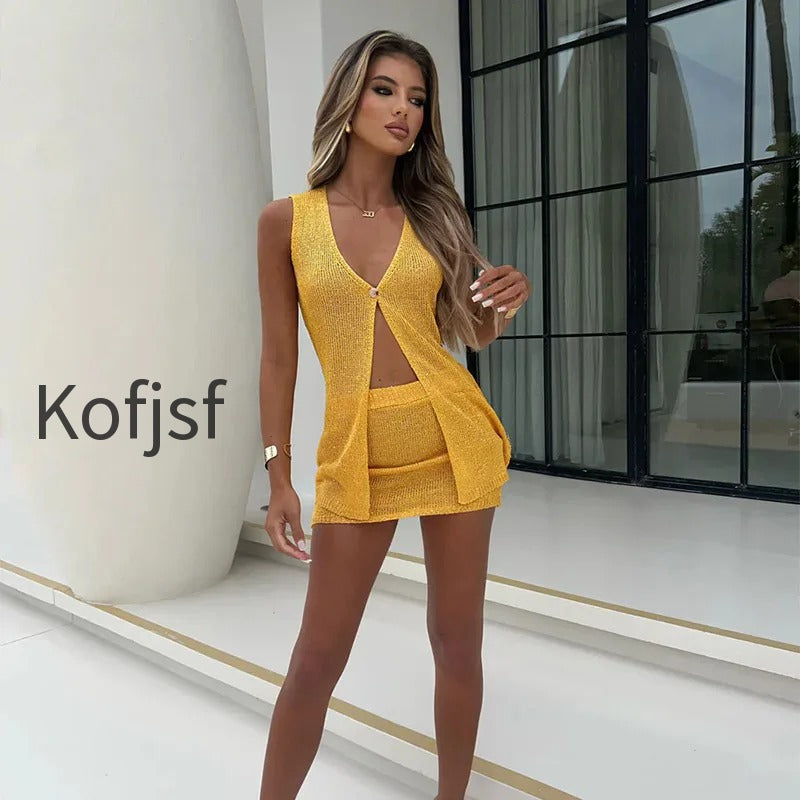 hollow-out-sleeveless-knit-set