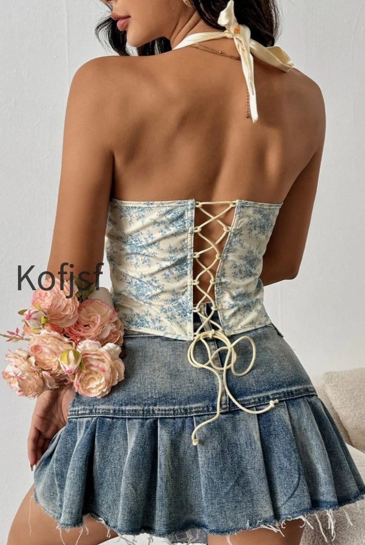 printed-ruffle-low-cut-backless-boned-underwire-halter-top