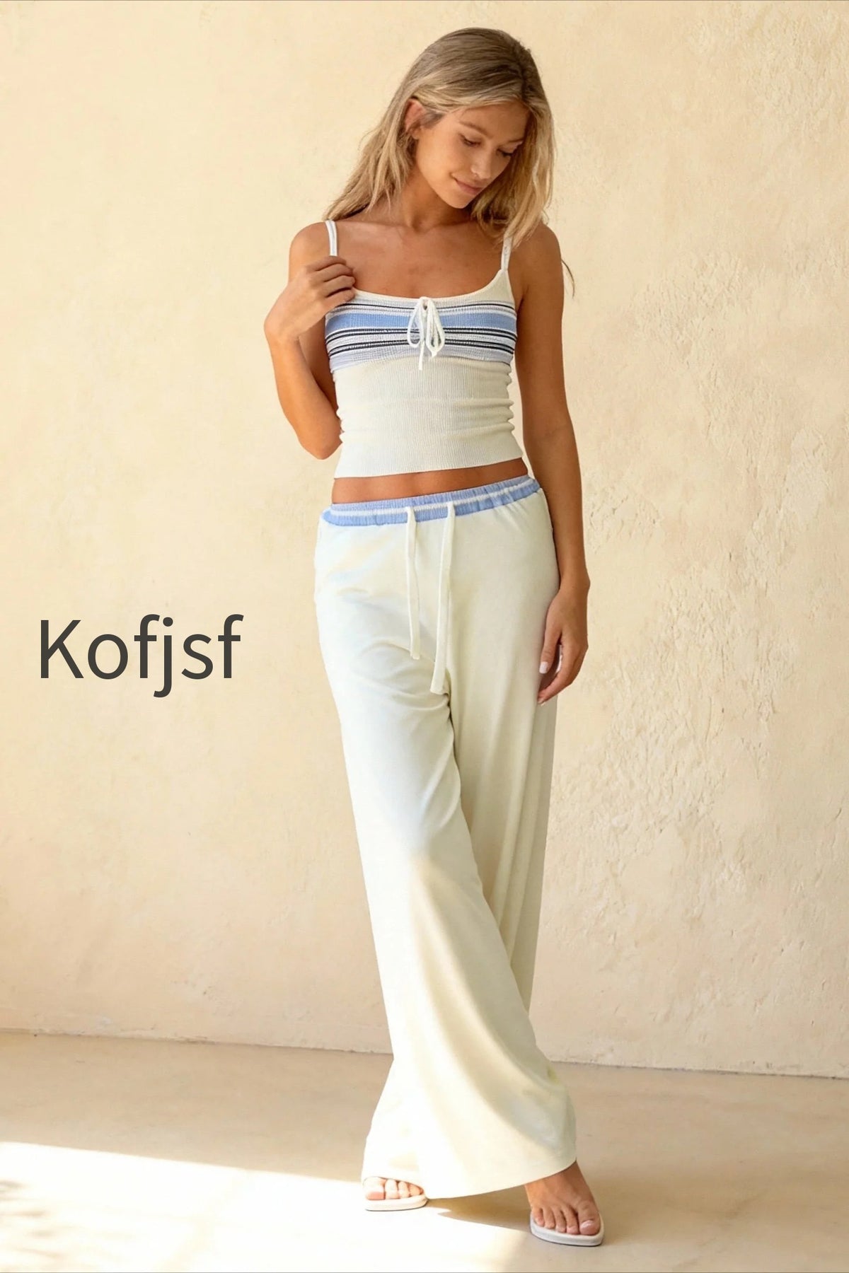 contrast-o-neck-lace-up-two-piece-pants-set-1125-a2