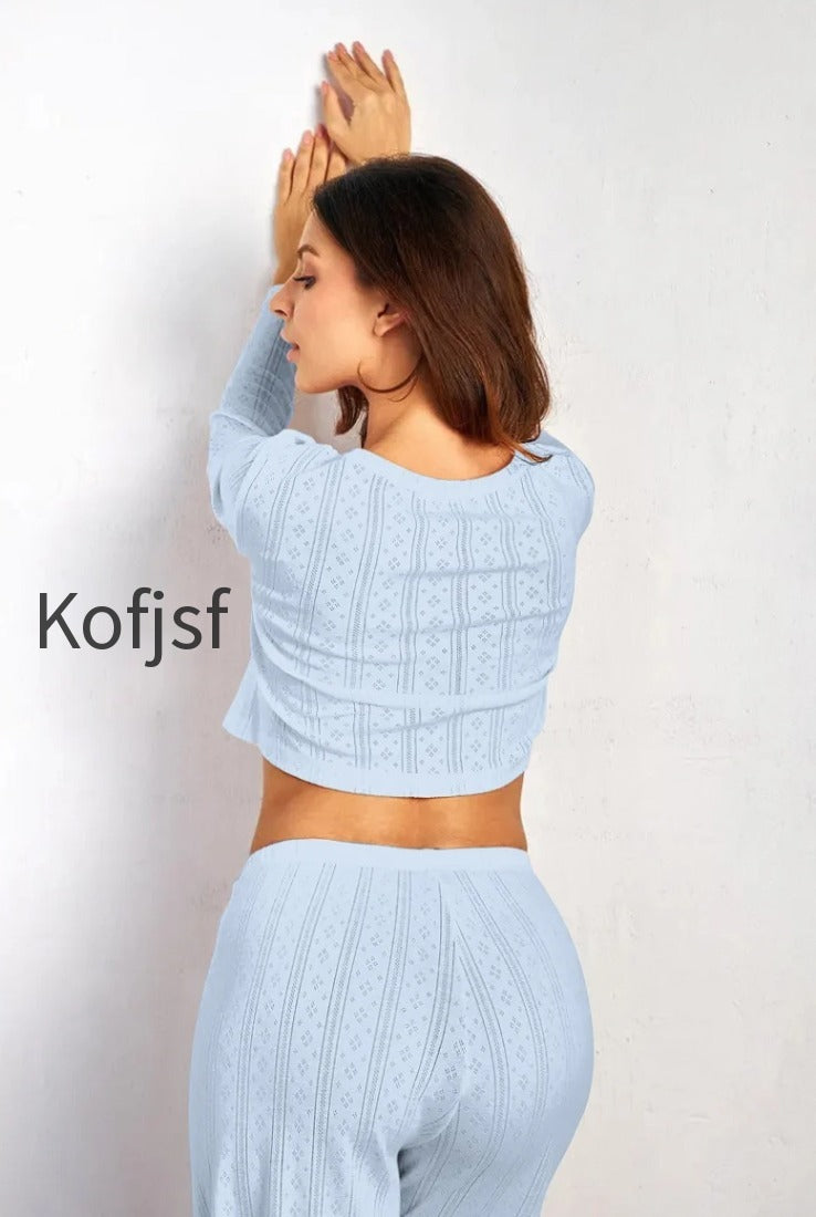 soft-casual-cutout-jacquard-two-piece-set