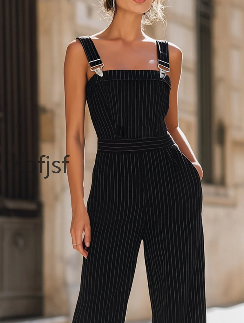 black-pinstripe-suspender-wide-leg-jumpsuit