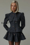 embroidered-waist-cinched-blazer-mini-skirt-two-piece-set