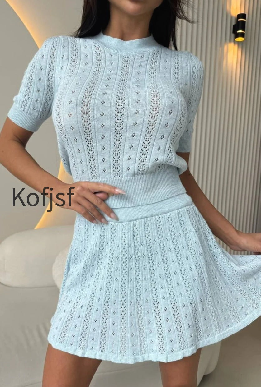 lightweight-knit-solid-crew-neck-cutout-skirt-set